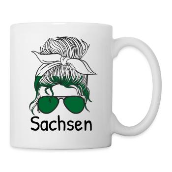 Sachsen Flagge Sächsische Fahne Ossi Urlaub SN - Tasse - Weiß - Rechts