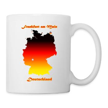 Deutschlandkarte mit der Stadt Frankfurt am Main - Tasse - Weiß - Rechts