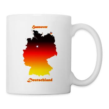 Deutschlandkarte mit der Stadt Hannover als Stern - Tasse - Weiß - Rechts
