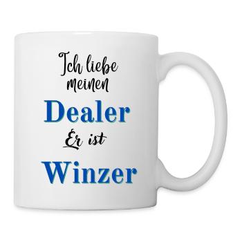 Ich liebe meinen Dealer er ist Winzer! - Tasse - Weiß - Rechts