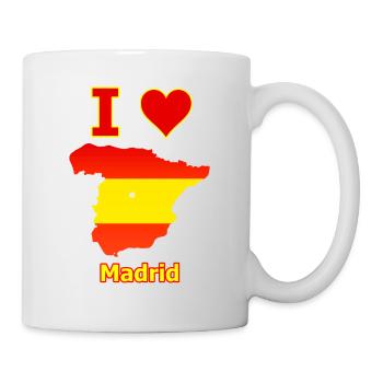 Spanienkarte mit der Stadt Madrid Flagge Karte - Tasse - Weiß - Rechts