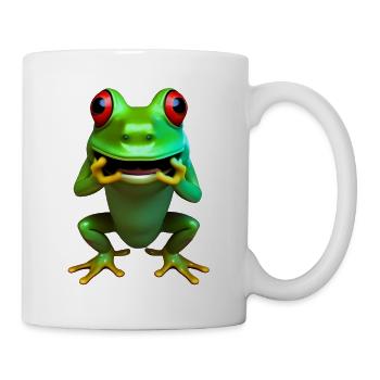 frosch hockend frei - Tasse - Weiß - Rechts