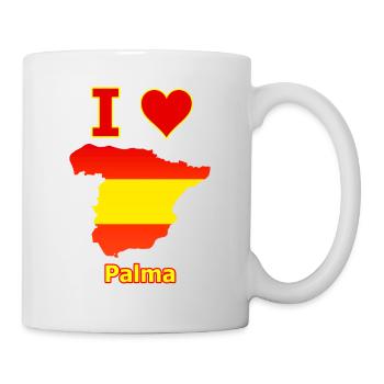 Spanienkarte mit der Stadt Palma Flagge Karte - Tasse - Weiß - Rechts