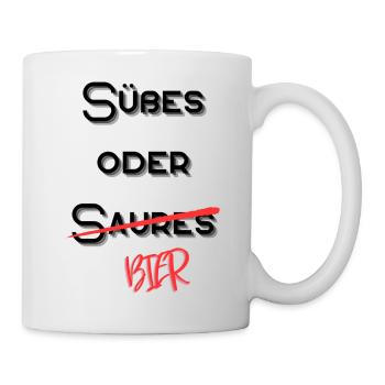 Süßes oder Saures Bier - Tasse - Weiß - Rechts
