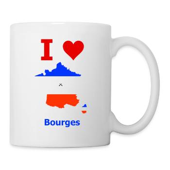 Carte du drapeau de la France avec la ville de Bourges - Mug blanc - blanc - Droite