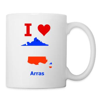 Carte du drapeau de la France avec la ville d’Arras - Mug blanc - blanc - Droite