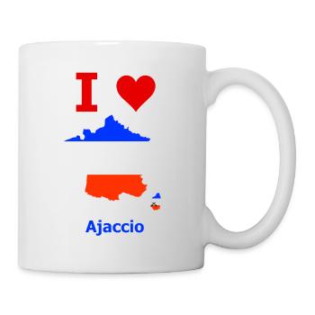 Map of France flag with the city of Ajaccio - Mug - white - Right