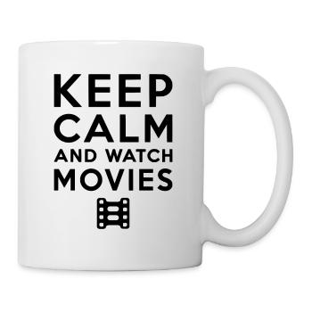 Restez calme et regardez des films - Mug blanc - blanc - Droite