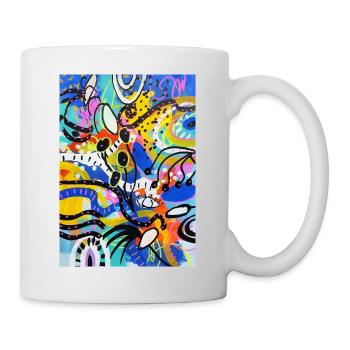 Abstract Chaos #10 original painting Design - Tasse - Weiß - Rechts