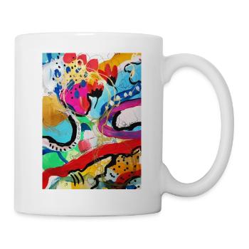 Abstract Chaos #12 original painting Design - Tasse - Weiß - Rechts