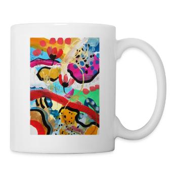 Abstract Chaos #13 original painting Design - Tasse - Weiß - Rechts