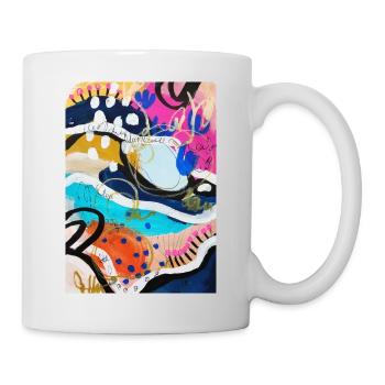 Abstract Chaos #15 original painting Design - Tasse - Weiß - Rechts