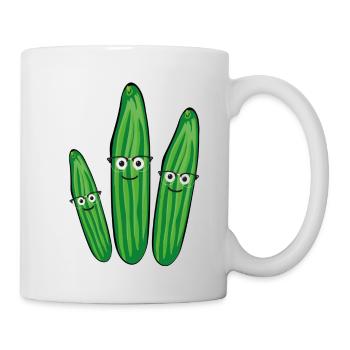 gurken familie,gurken,gurke,salatgurke, nerd - Tasse - Weiß - Rechts