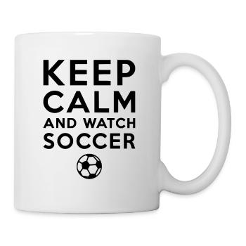 Restez calme et regardez le football Fußball - Mug blanc - blanc - Droite