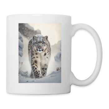 Schneeleopard - Tasse - Weiß - Rechts