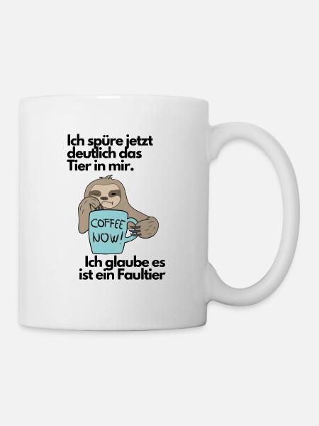 Lustiges Faultier - Tasse - Weiß