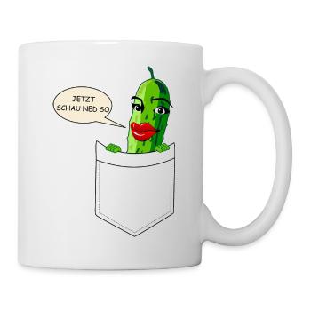 Essiggurke - jetzt schau ned so - Tasse - Weiß - Rechts