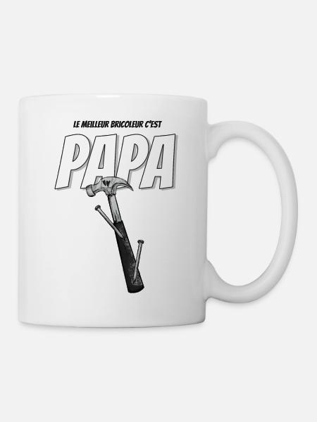 Cadeau papa "le meilleur bricoleur" - Mug blanc - blanc