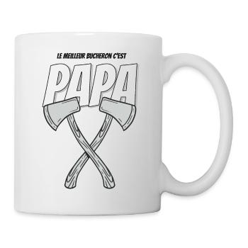 Cadeau papa "le meilleur bucheron" - Mug blanc - blanc - Droite