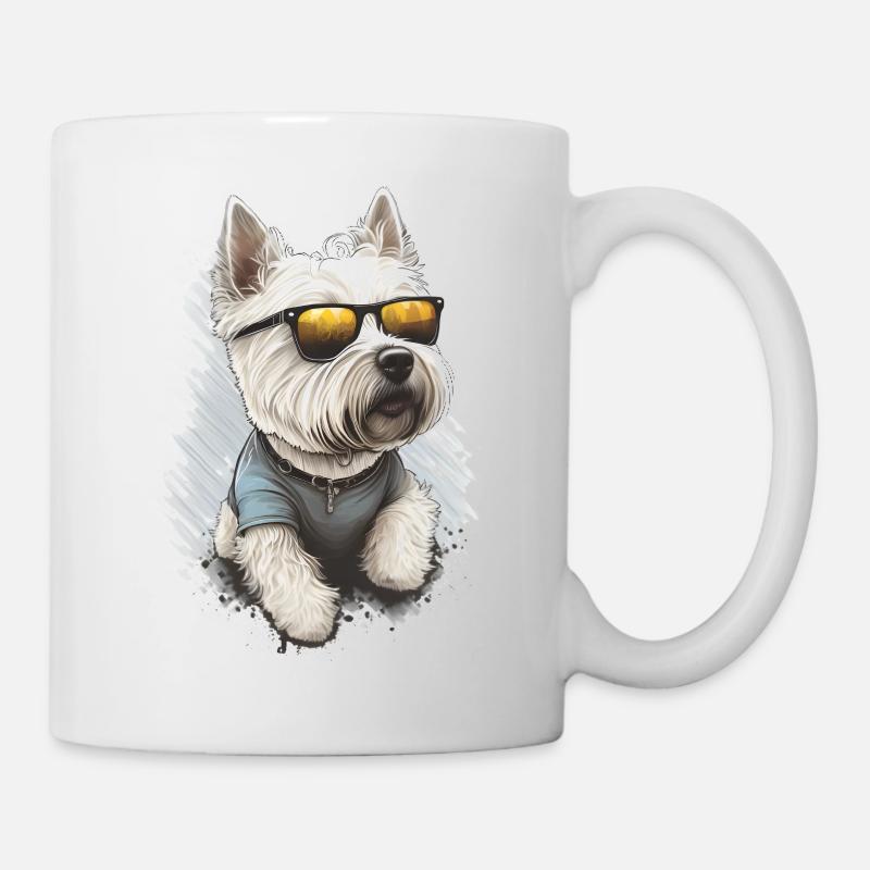 Dog With Sunglasses - Mug - white