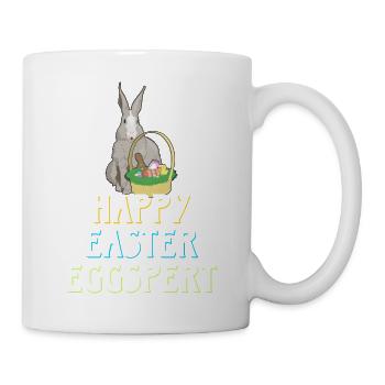 happy easter eggspert - Tasse - Weiß - Rechts
