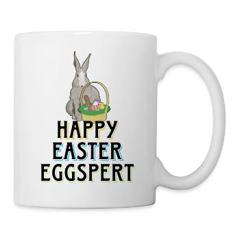 happy easter eggspert - Tasse - Weiß - Rechts