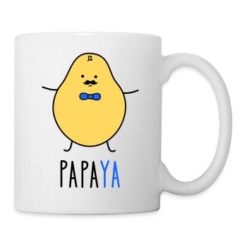 Papa als Papaya - Tasse - Weiß - Rechts