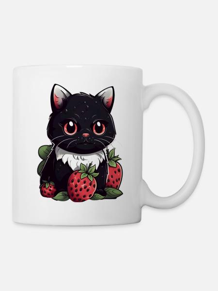 Ragamuffin Erdbeere Katze Geschenk - Tasse - Weiß