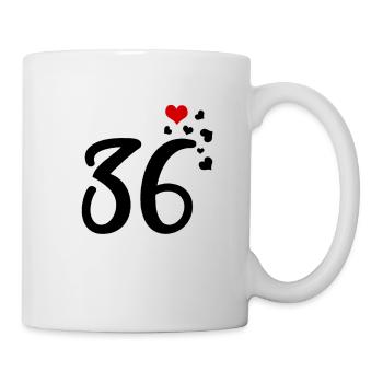 36. Geburtstag Jubiläum Herzen 36 - Tasse - Weiß - Rechts