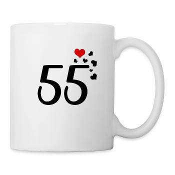 55th Birthday Anniversary Hearts 55 - Mug - white - Right