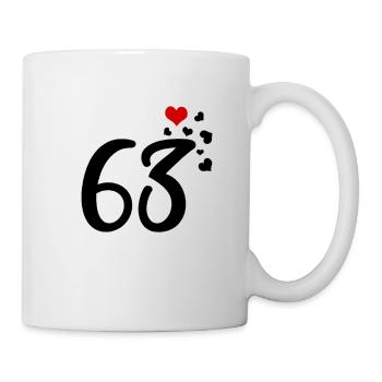 63. Geburtstag Jubiläum Herzen 63 - Tasse - Weiß - Rechts