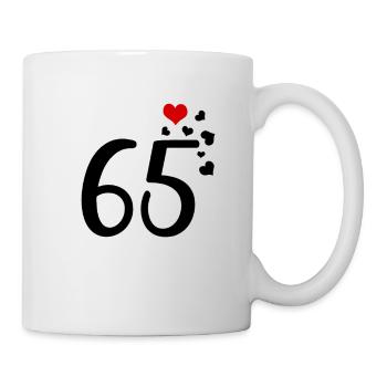 65e anniversaire cœurs 65 - Mug blanc - blanc - Droite