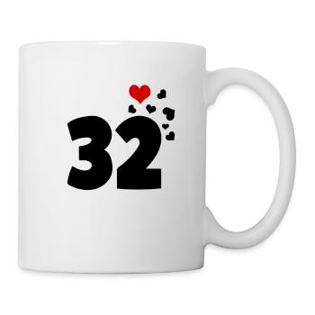 32 hearts 32nd birthday - Mug - white - Right