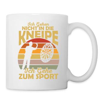 Ich gehen nicht in die Kneipe Ich gehe zum Sport D - Tasse - Weiß - Rechts