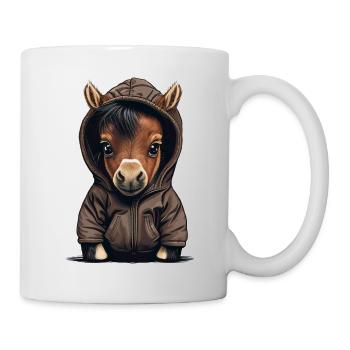 Babypferd mit Hoodie - Tasse - Weiß - Rechts