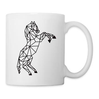 aufbäumendes Pferd in geometrischer Darstellung - Tasse - Weiß - Rechts