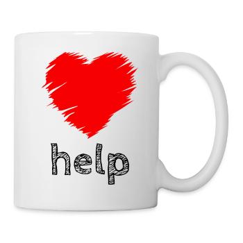 Helping Heart, Helfendes Herz - Tasse - Weiß - Rechts