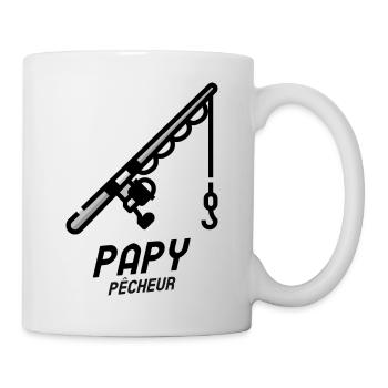 Cadeau papy pêcheur - Mug blanc - blanc - Droite
