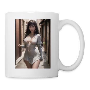 Woman in a alley, town,Generated AI - Mug - white - Right