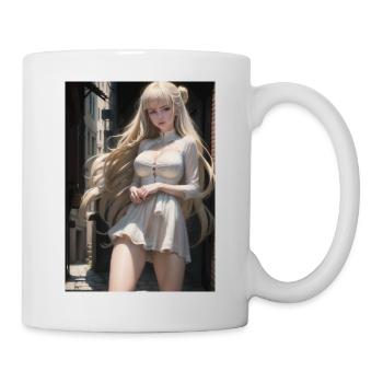 Woman in a alley, town,Generated AI - Mug - white - Right