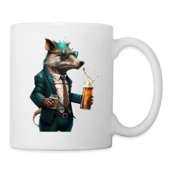 Cooles Tier mit BIer. Style und Alkohol - Tasse - Weiß - Rechts