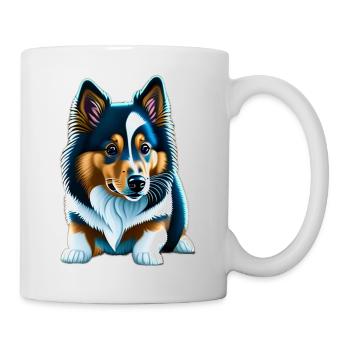 Couché Shetland Sheepdog Corgi Chiot - Mug blanc - blanc - Droite