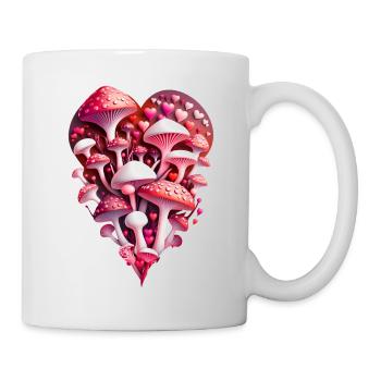Cœur de champignons - Mug blanc - blanc - Droite