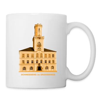 Hôtel de ville de Schneeberg Erzebirge Sachsen Bergstadt - Mug blanc - blanc - Droite