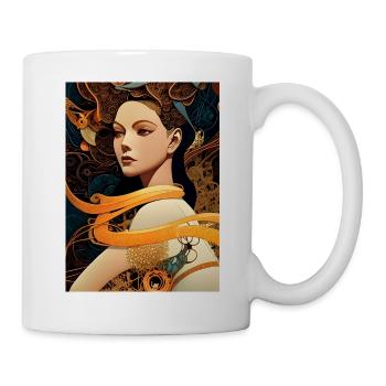 Naina - Geometrisch mechanischer Kunst Stil - Tasse - Weiß - Rechts