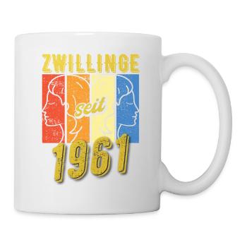 Zwillinge Sternzeichen 1961 Geschenk - Tasse - Weiß - Rechts