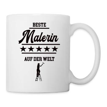 Beste Malerin Weltbeste Malermeisterin Lackiererin - Tasse - Weiß - Rechts