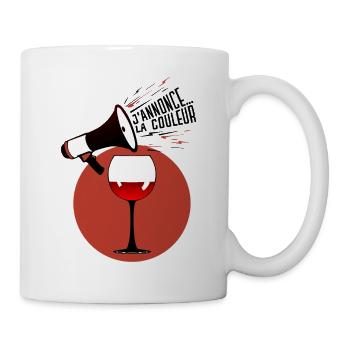 vin rouge annonce couleur alcool humour porte voix - Mug blanc - blanc - Droite