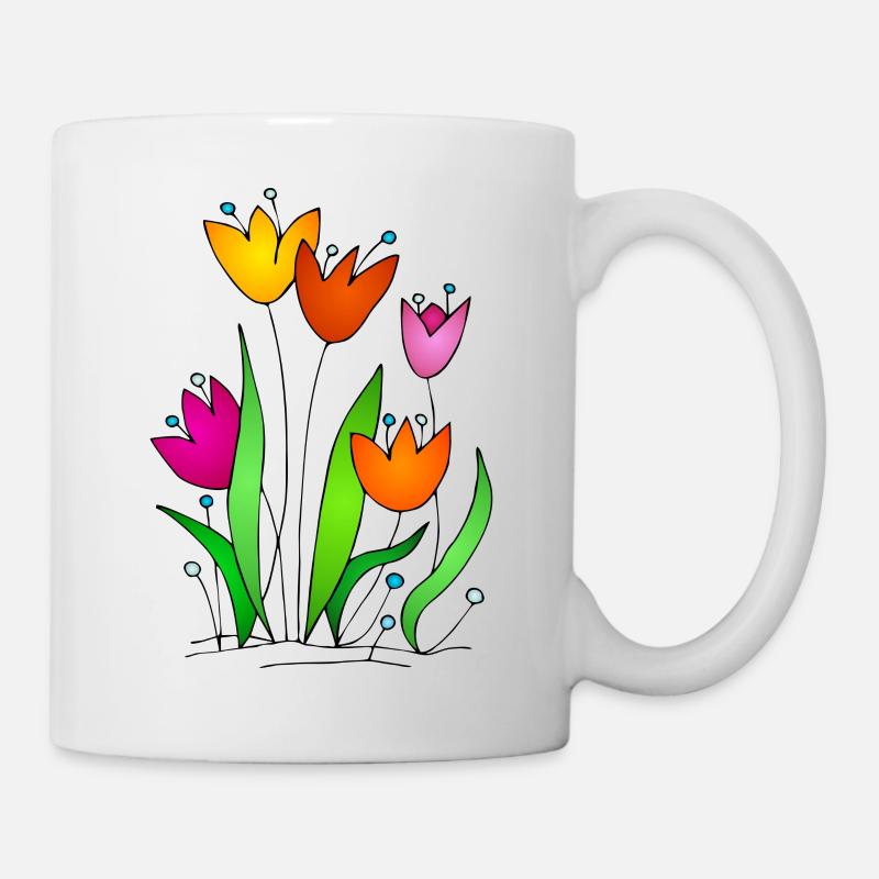 Blumen - Tasse - Weiß