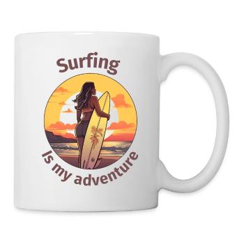 Le surf est ma fille de surf d’aventure - Mug blanc - blanc - Droite